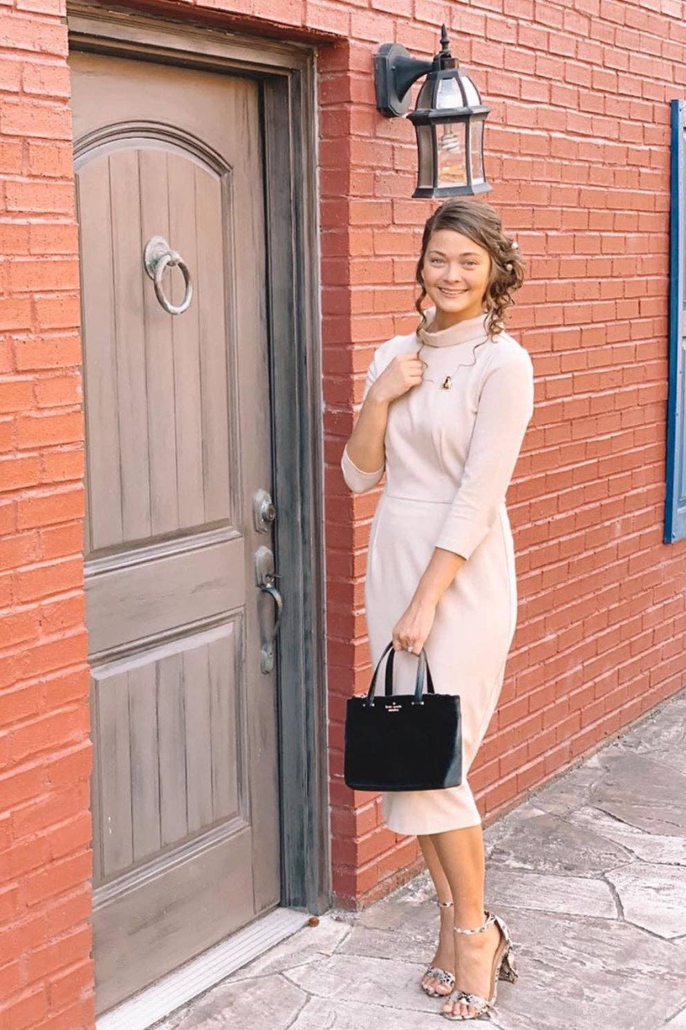 Skirt Society - Wholesale Dress - Women's - Milan Tan Dress3