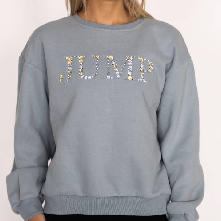 JUMP - Sky Blue Equestrian Sweatshirt for wholesale by Huston x Ellany