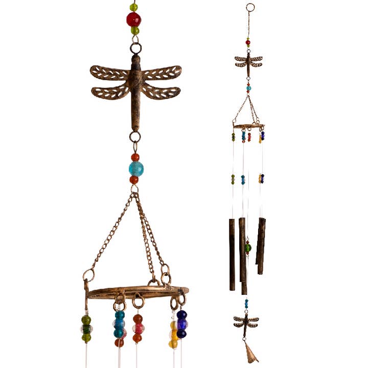 Benjamin International - Wholesale Wind Chime - Recycled Animal Windchime - Dragonfly