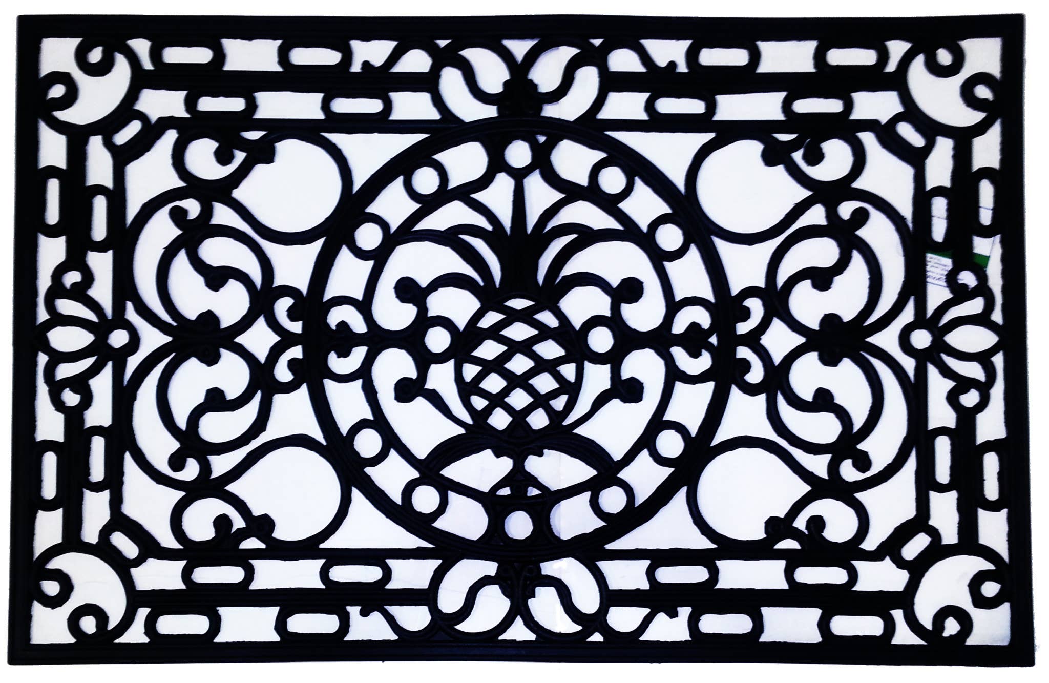 HomeRoots – wholesale Door mat – 18" X 30" Black Rubber Pineapple Outdoor Door Mat1