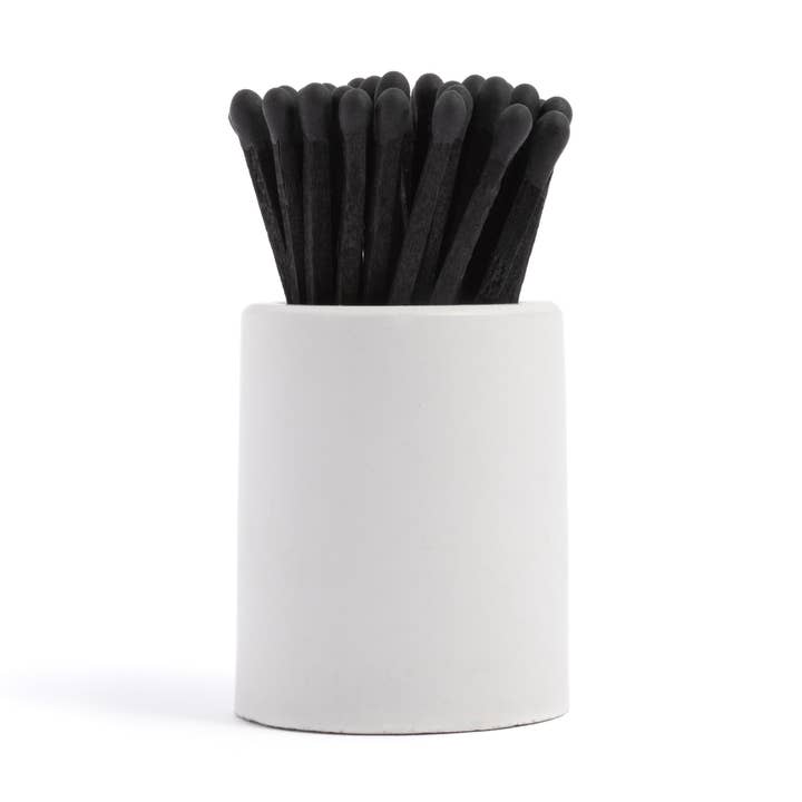 Navio Redondo Branco com All Black Matchsticks por atacado de Enlighten the Occasion