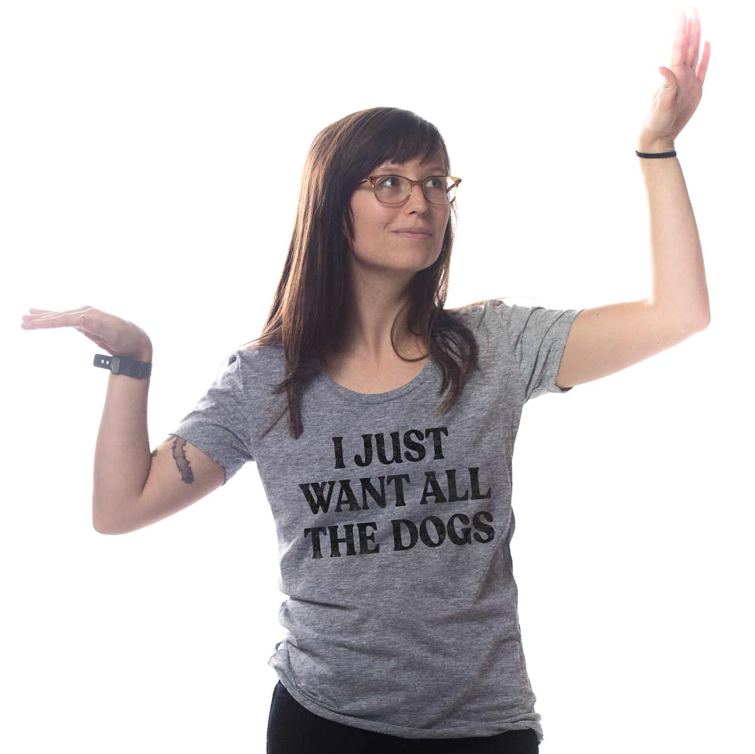 Solid Threads – wholesale Screen printed t-shirt – Women′s – Women's I Just Want All The Dogs T-shirt1