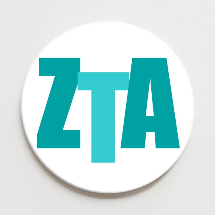 Zeta Tau Alpha Block Letter Button- 2.25 inch for wholesale by Good Vibez Collegiate