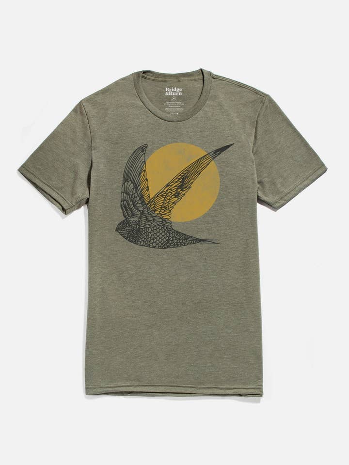 Men's Flown Tee / Olive for wholesale by Bridge & Burn