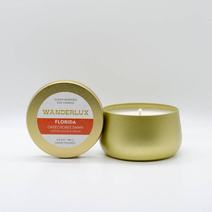 Wanderlux Florida Okeechobee Dawn 6,5 ounce sojakaars voor wholesale door Wanderlux Candles