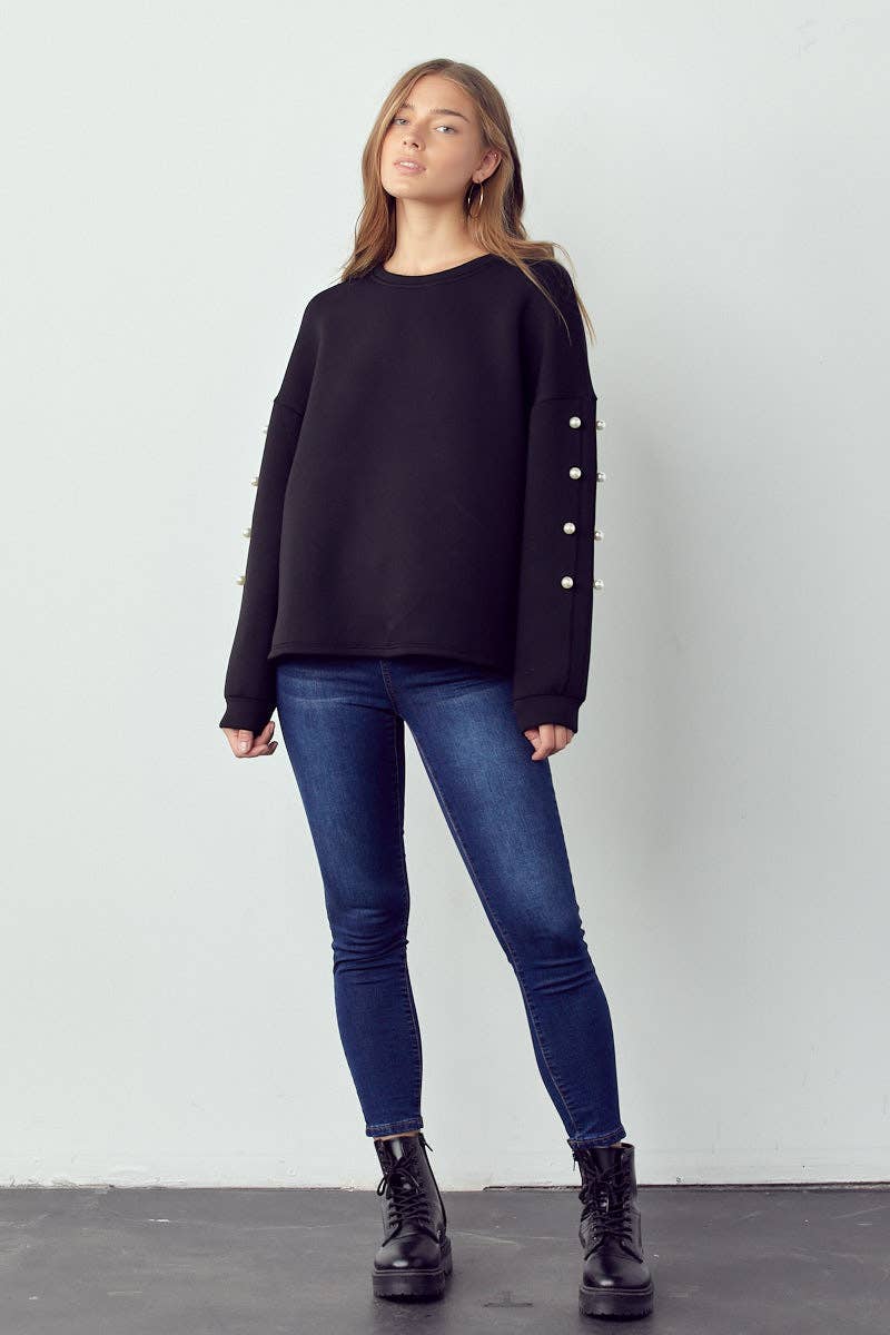 Joh Apparel - Venta al por mayor Jersey corto de punto - Mujer - Top de perlas Katri Stretch French Scuba12