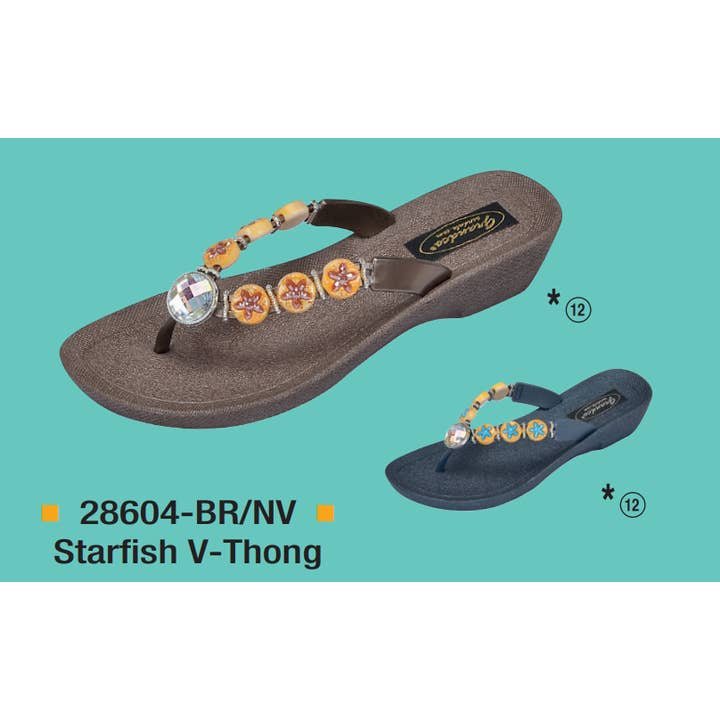 Starfish V-Thong, 6-11, NV/BR for engroshandel hos Grandco Sandals