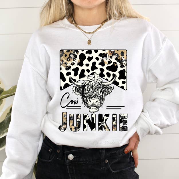 Felpa Cow Junkie per la vendita all'ingrosso da parte di Okie Made Tees