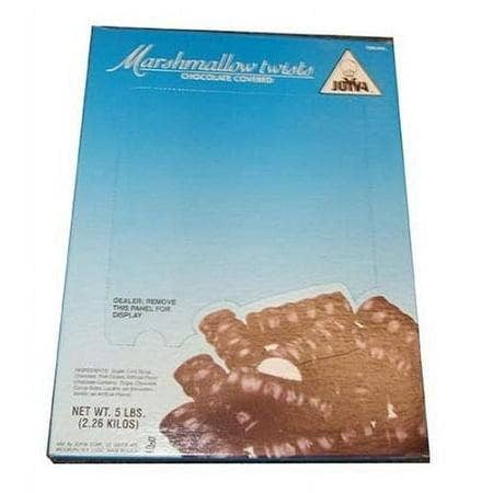 Long Island Candy Factory - Wholesale Chocolate Covered Sweets - JOYVA Chocolate Covered Vanilla Marshmallow Twists 5lb