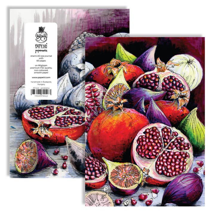 Einfaches leeres Notizbuch - Granatäpfel für den Großhandel von Papetri paperworks