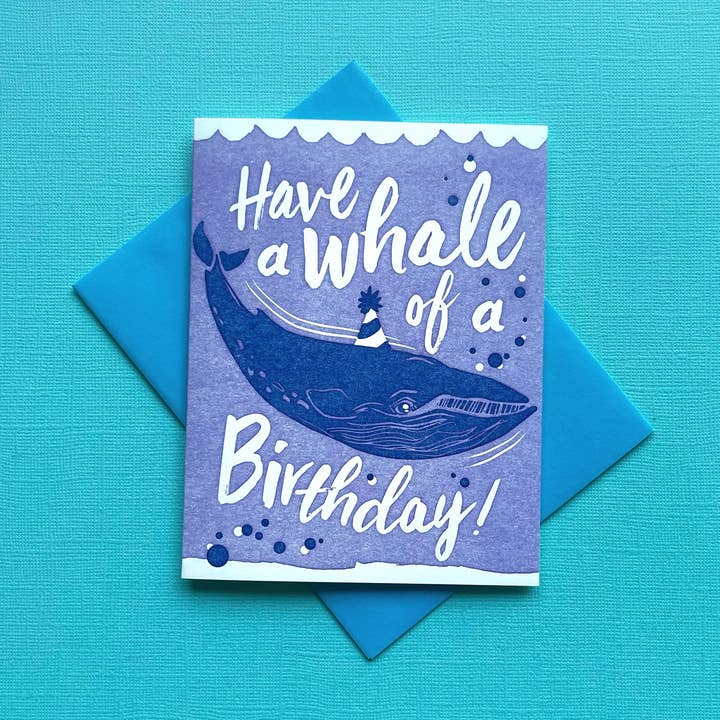 Födelsedagshval - Roligt brevtryckskort för wholesale av Pier Six Press