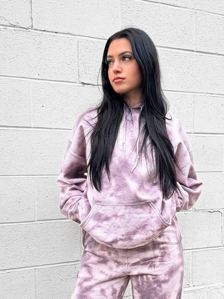 Lila Tie Dye Sweatshirt för wholesale av exbapparel