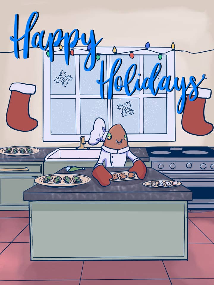 Happy Holidays Blank Card for wholesale by The Mighty Jackie