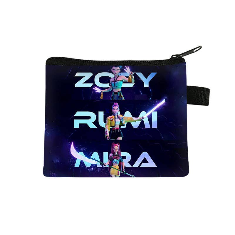 Auraquise - Vente Porte-monnaie – enfant - Porte-monnaie Mini Imprimé Anime Chasseurs de Démons K-Pop Porte-clés & Cartes Portable Petit Portefeuille Mignon10