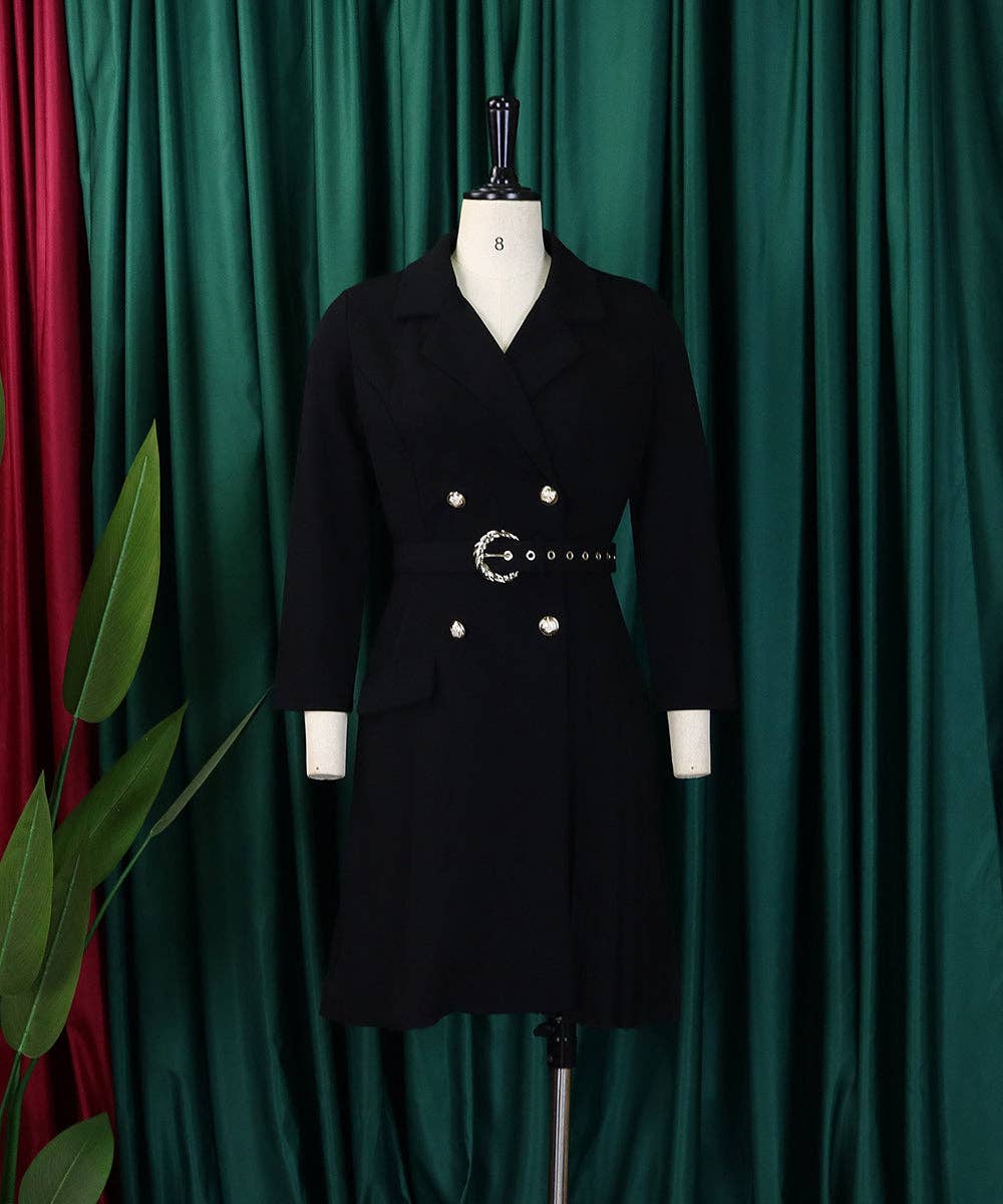 Aria Romance - Wholesale Dress - Women's - Pleated Patchwork Blazer Dress12