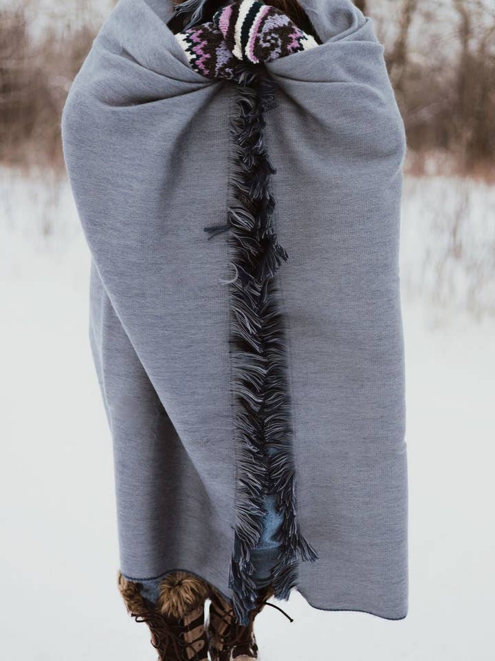 Stormy Seas Brushed Alpaca Throw Blanket for wholesale by Meraki Movement