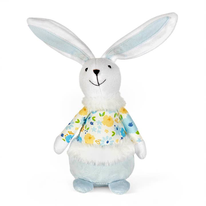 11.8" Boy Rabbit Fabric Easter Decoration in Blue for wholesale by Clever Monsters