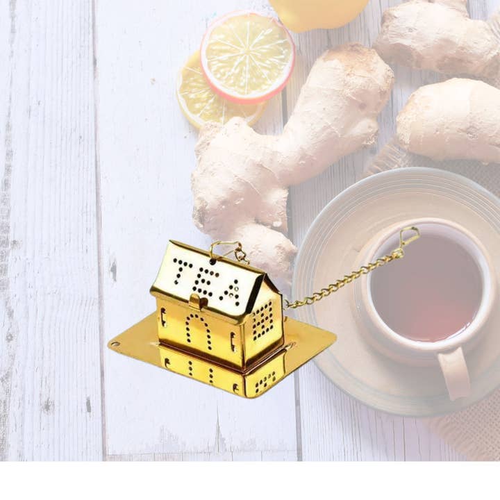 Magnifique Hearts - Wholesale Tea Strainer/Infuser - Golden House Tea Infuser: Steep with Style & Elegance3