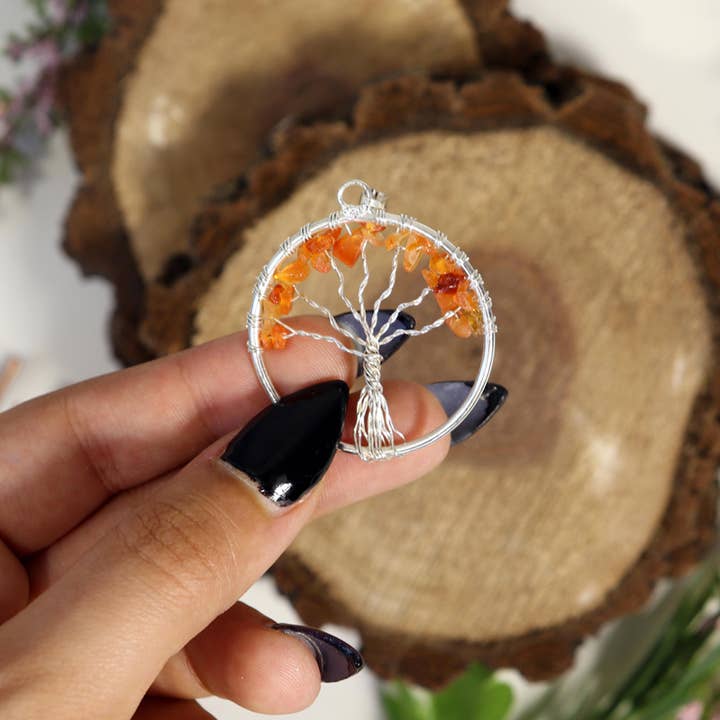 Natures Artifacts Inc - Venta al por mayor Collares con colgantes/abalorios - Colgante del árbol de la vida de cornalina - Joyería de cornalina3