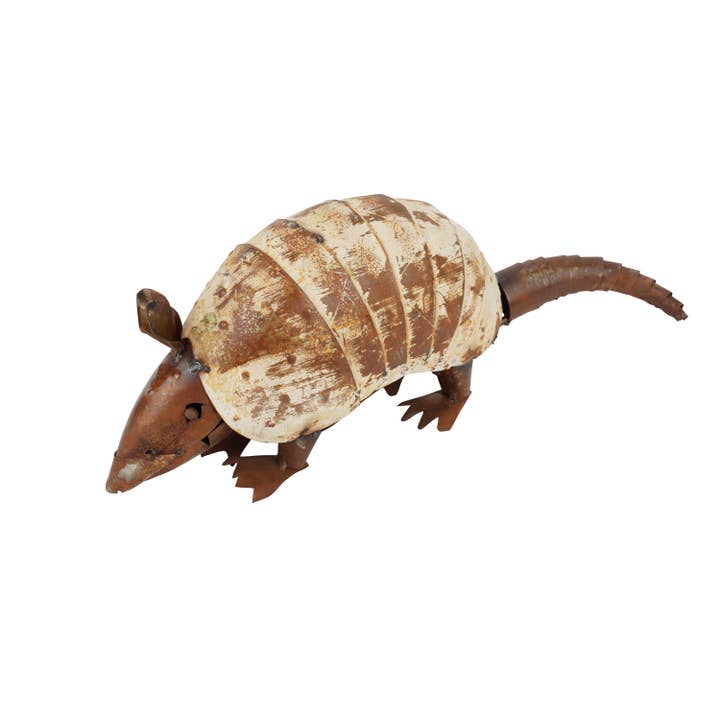 My Amigos Imports - Wholesale Outdoor Ornament/Decor - Farmhouse Garden Metal Armadillo-NEW-16x5x6 inch-Two Colors5