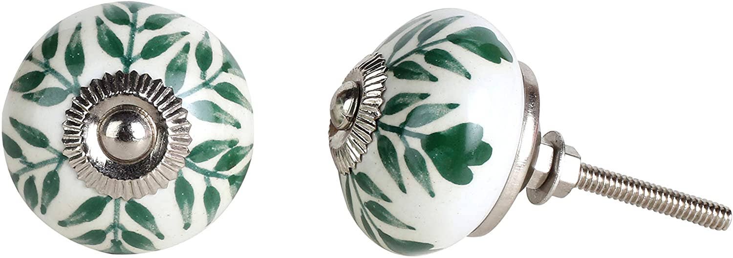 Perilla Home - Wholesale Knob/Pull - Set of 12 Garden green ceramic knobs7