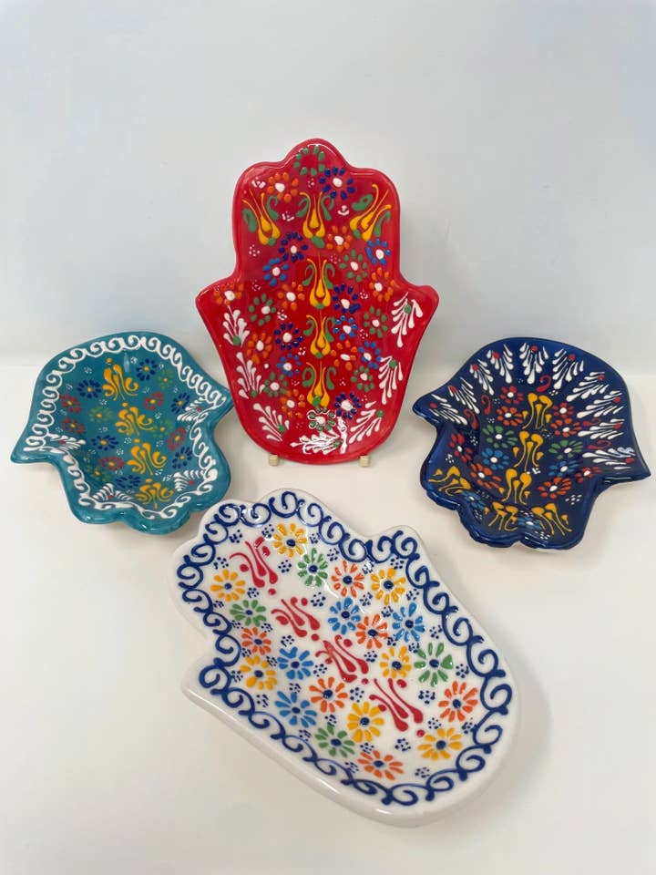 Handmade Ceramic Hamsa Bowl Plate for wholesale by Nai Gifts