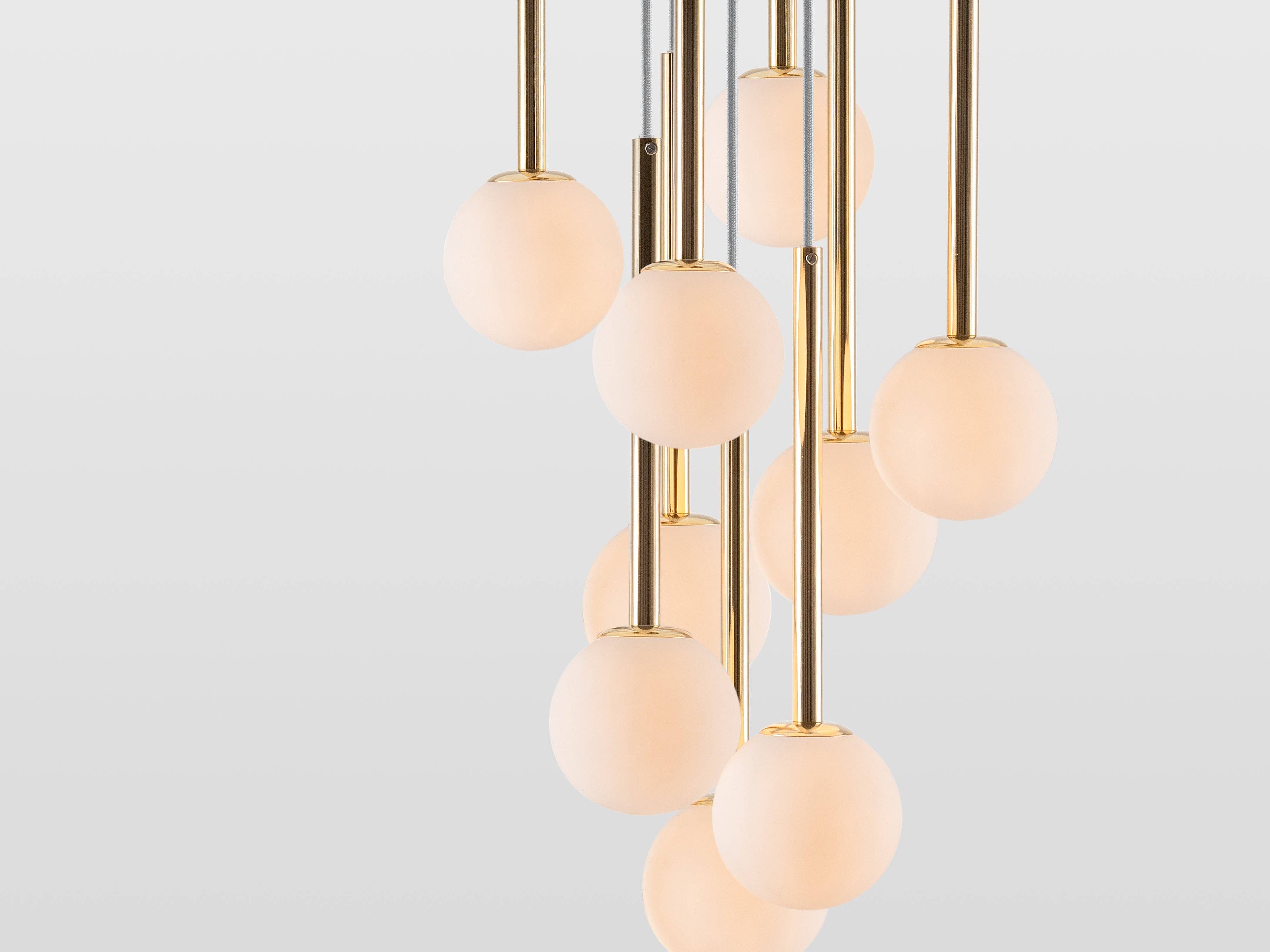 houseof - Wholesale Chandelier/Hanging Light - Opal Ball Cluster Ceiling Light In Brass1