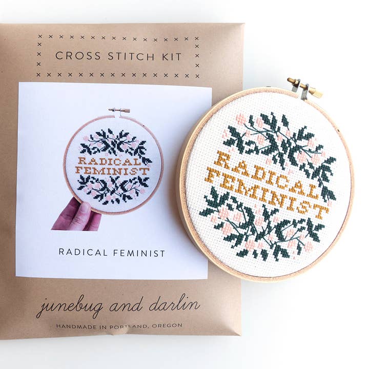Junebug and Darlin - Wholesale Embroidery/Cross Stitch Supplies - Radical Feminist Kit