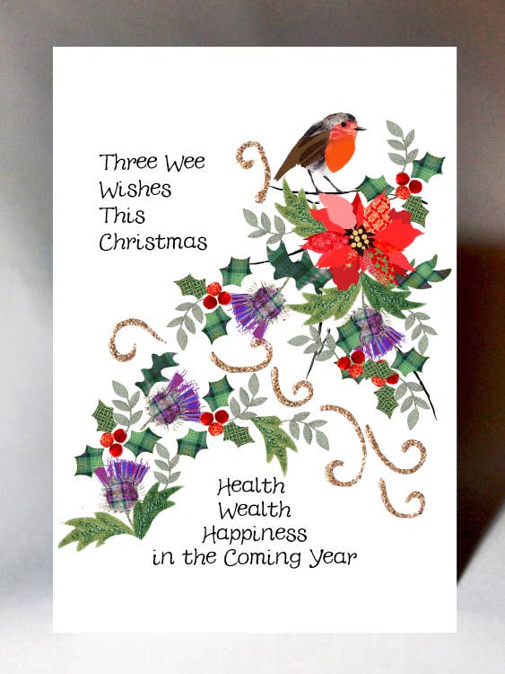 CHRISTMAS THREE WEE WISHES CARD WWXM139 for wholesale by Wee Wishes