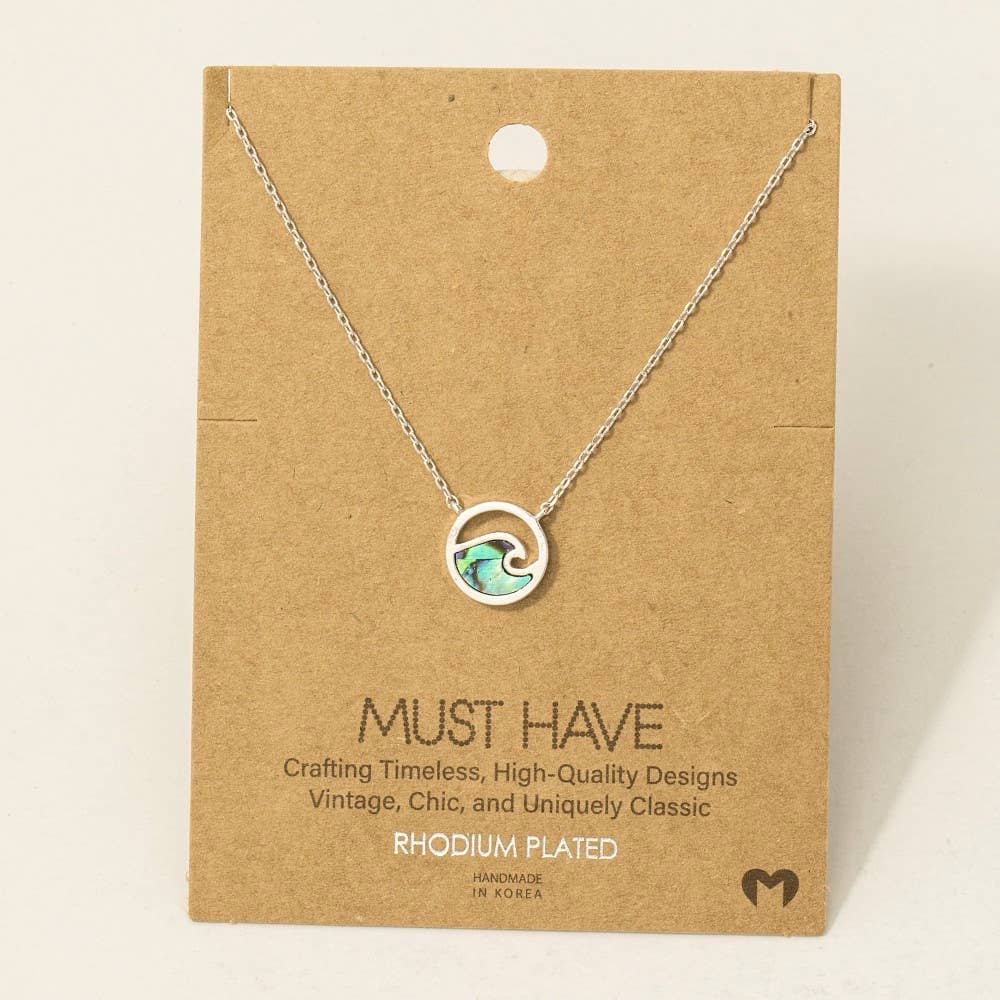 Fame Accessories - Wholesale Pendant/Charm Necklace - Wave Coin Pendant Necklace5