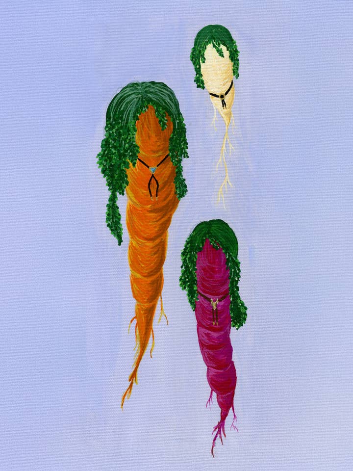 Rassemblement de carottes avec bolo-tie pour la vente par Camryn Vaughan Art