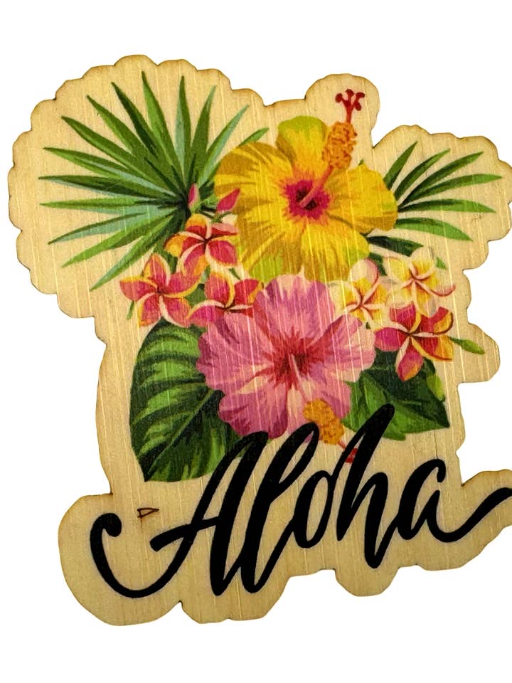 "Aloha Flowers" Bamboo Sticker for wholesale by The Sunset Shop