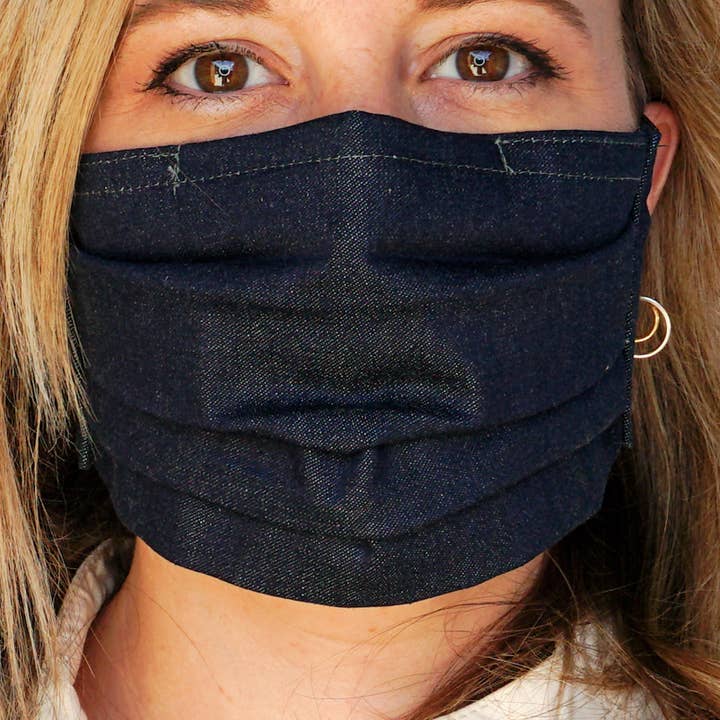 Máscara facial - Ace - Indigo Denim por atacado de Rendall Co.