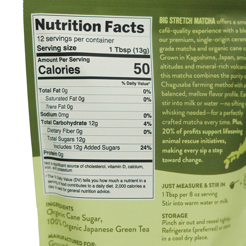 Grounds & Hounds Coffee Co. - Wholesale Health/Detox Tea - Big Stretch™ Cafe Style Matcha1