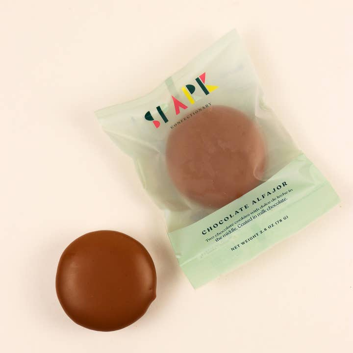 Individually Packaged Chocolate Alfajor Cookies for wholesale by Spark Confectionary