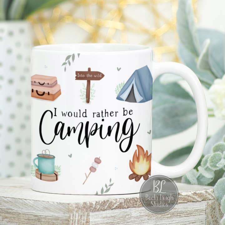 I'd Rather Be Camping Mug for wholesale by Becki Leigh Studios