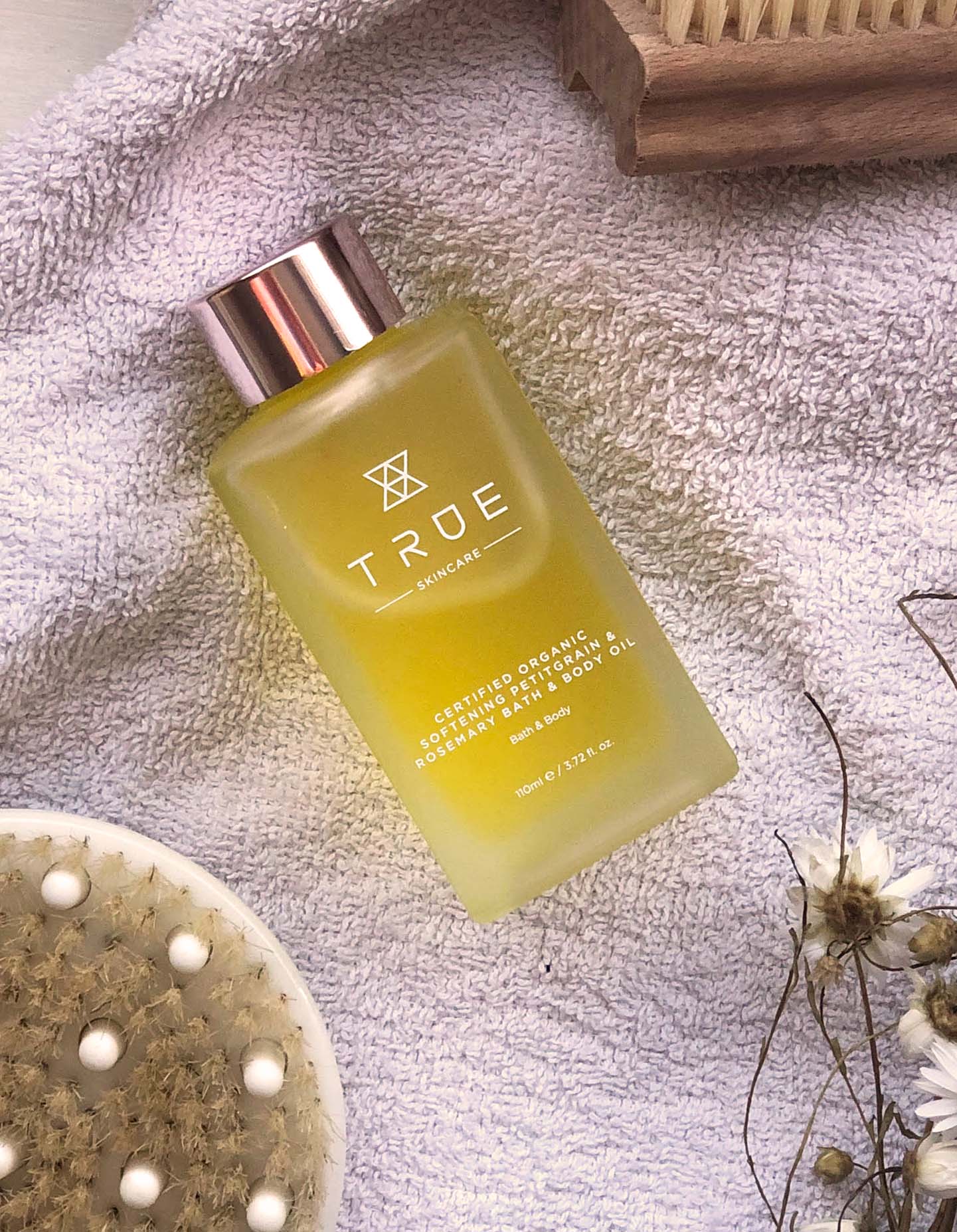 TRUE Skincare - Wholesale Bath/Body Oil - Organic Softening Petitgrain & Rosemary Bath & Body Oil3