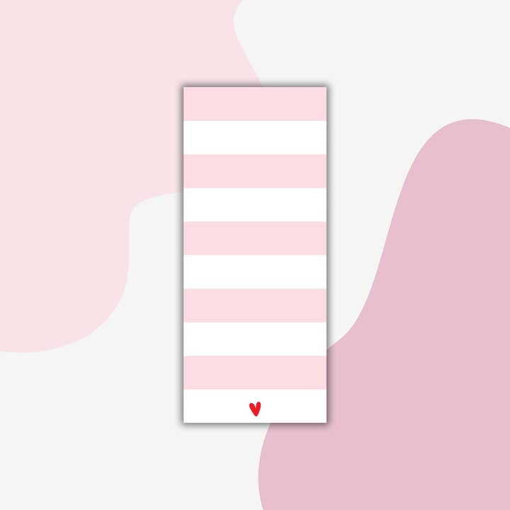 Enchanted Farie Designs - Wholesale Notepad - Pink Striped Heart Notepad2