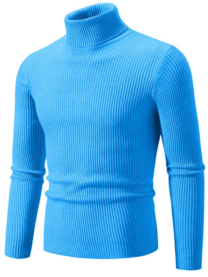 Blak Wardrob - Wholesale Knit Sweater - Men's - Men's Turtleneck Long Sleeve Ribbed Sweater6