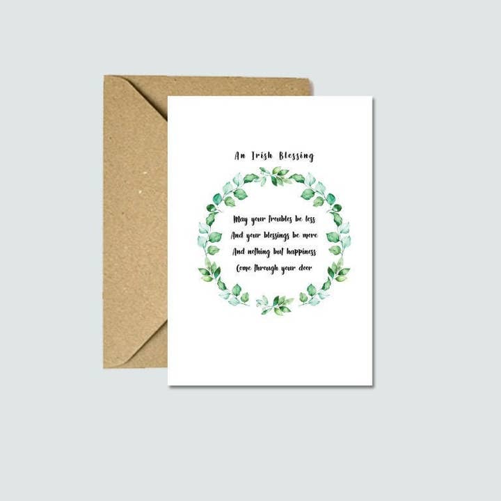 Minikin Studio – wholesale Everyday greeting card – Irish Blessing Card - Irish Made - New Home - Wedding