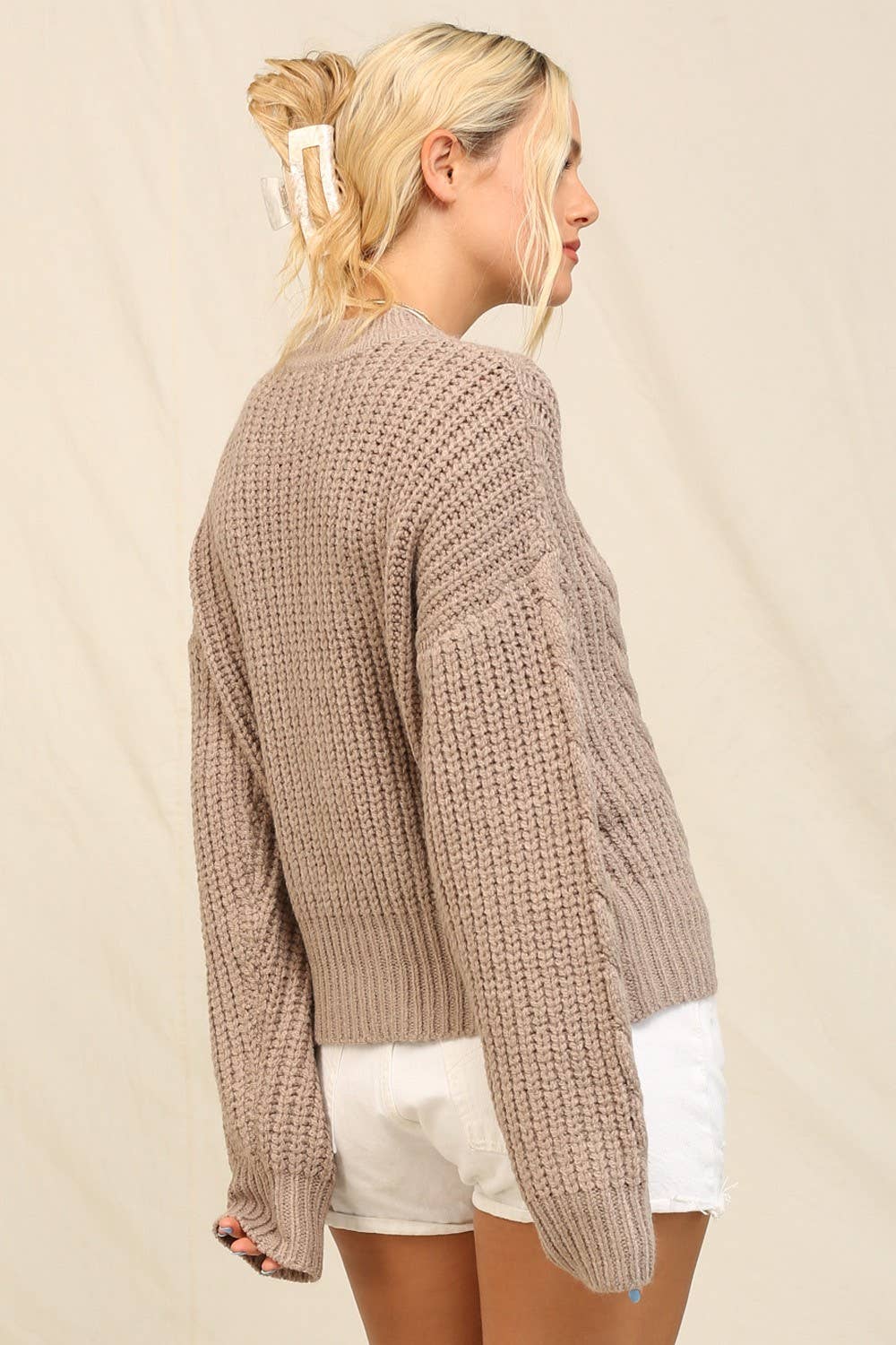 KyeMi - Wholesale Knit Sweater - Women's - Chunky Cable Knit Texture Sweater5