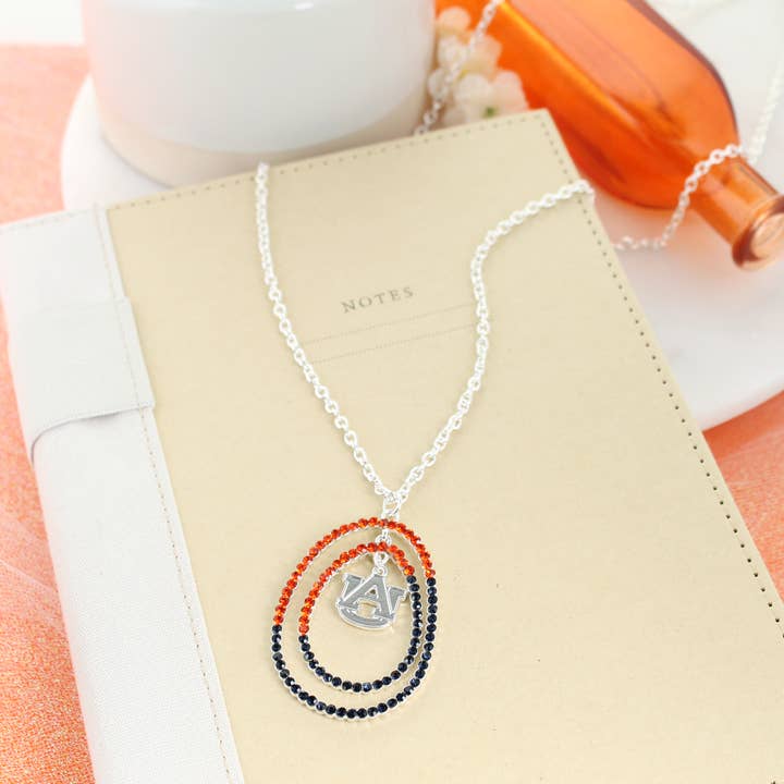 34" Auburn Crystal Loop Necklace for wholesale by Seasons Jewelry
