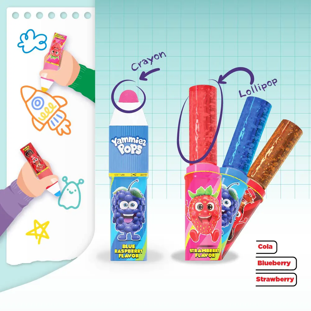 Candycat - Wholesale Lollipop - Relkon – Push Pop Lollipops - Crayon - 15g2