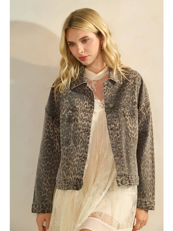 Pink Irene Wholesale - Venta al por mayor Chaqueta - Mujer - Chaqueta vaquera estampada de leopardo33