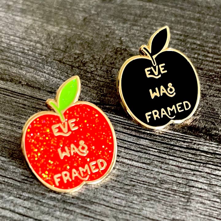 1” Eva ramades Feminist Apple Emalj Lapel Pin flicka makt för wholesale av The Silver Spider