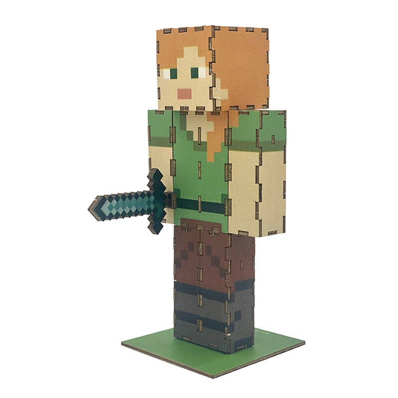 Insight Editions - #1 Pop Culture Publisher - Wholesale DIY Craft Kit - IncrediBuilds: Minecraft: Alex 3D Wood Model Kit5