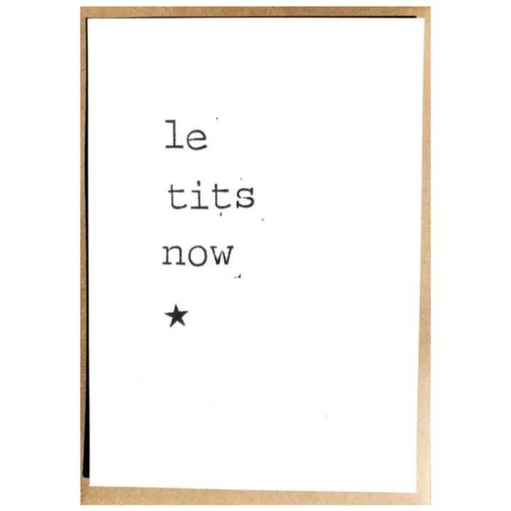 Le Tits Now pour la vente par By Mar Postcards