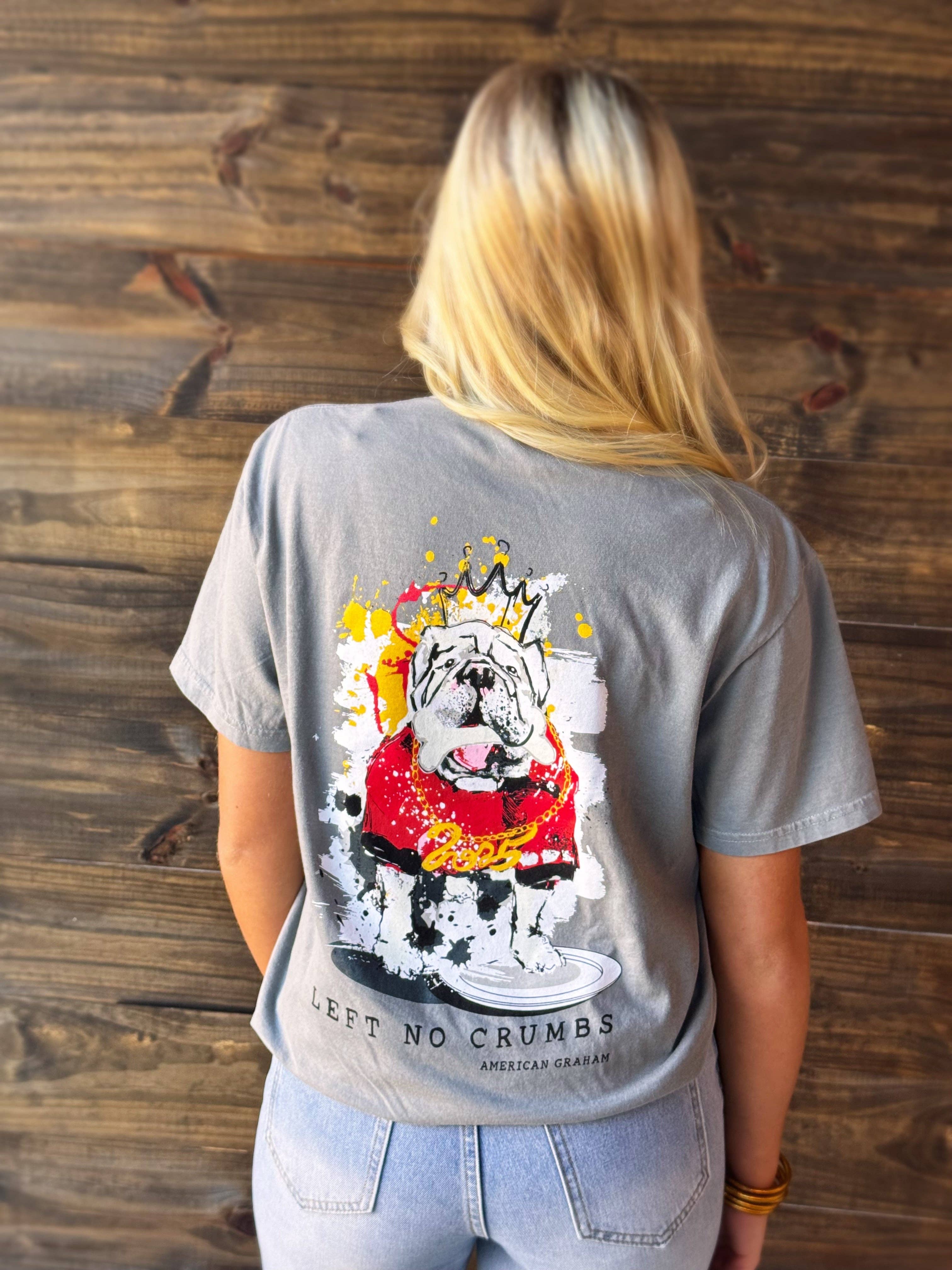 American Graham Apparel - Wholesale Screen Printed T-Shirt - Unisex - SEC Champ Design- "Left No Crumbs" Bulldog Artisan Graphic T-Shirt3