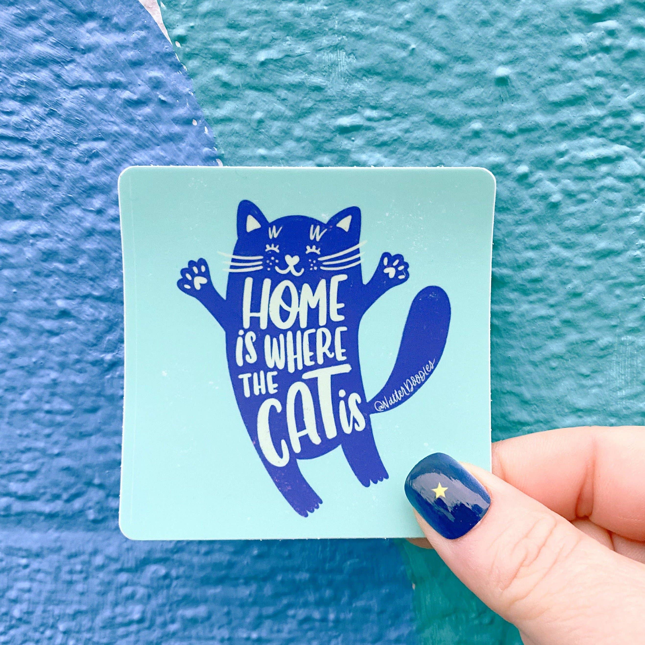 NatterDoodle – Engroshandel Armbånd til telefoner – Home Is Where the Cat Is klistermærke - vinyl, vandtæt2