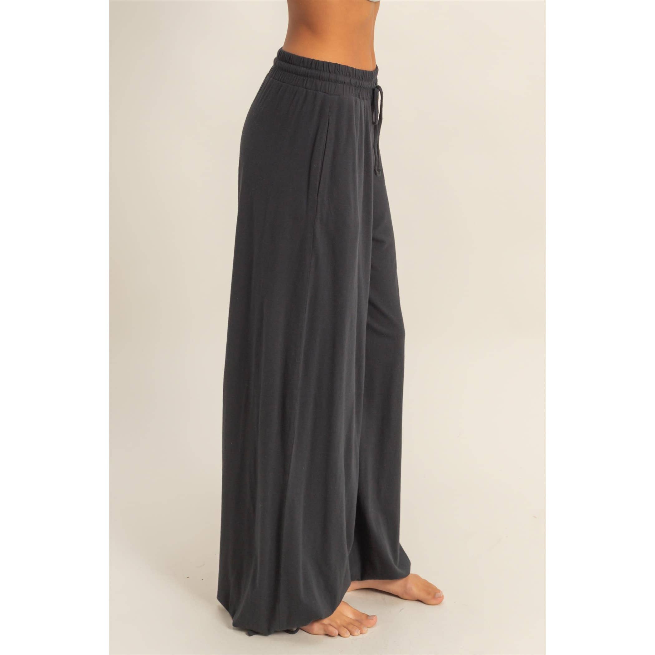HYFVE - Wholesale Pants - Women's - High Waist Drawstring Wide Leg Pants16